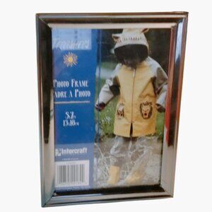 Silver Toned Photo Frame 5x7 Intercraft Tabletop Wall Mount